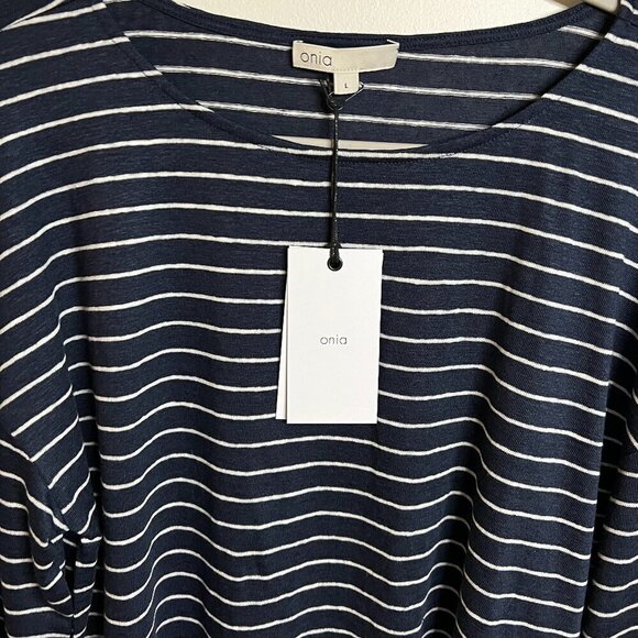 ONIA Linen Jersey Boatneck Top Size L - Picture 4 of 6